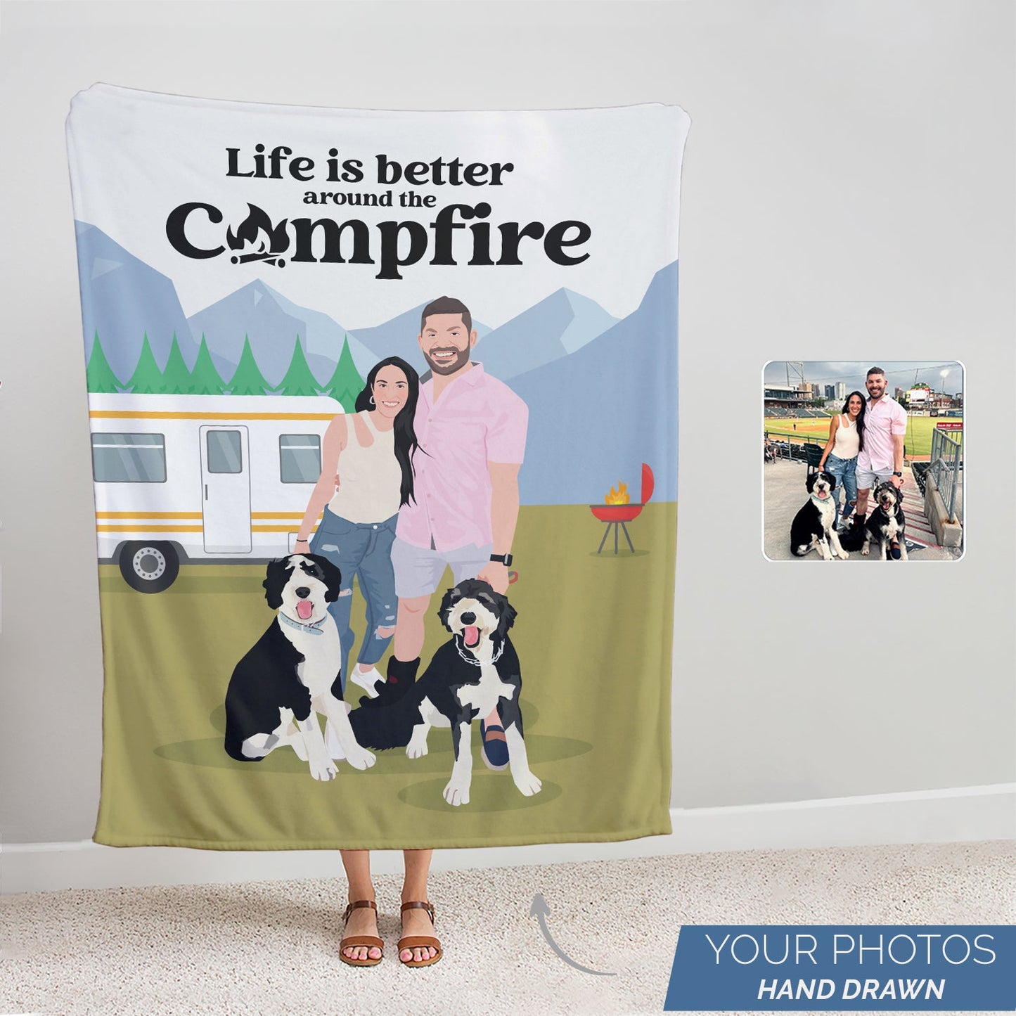 Personalized Campfire Blanket
