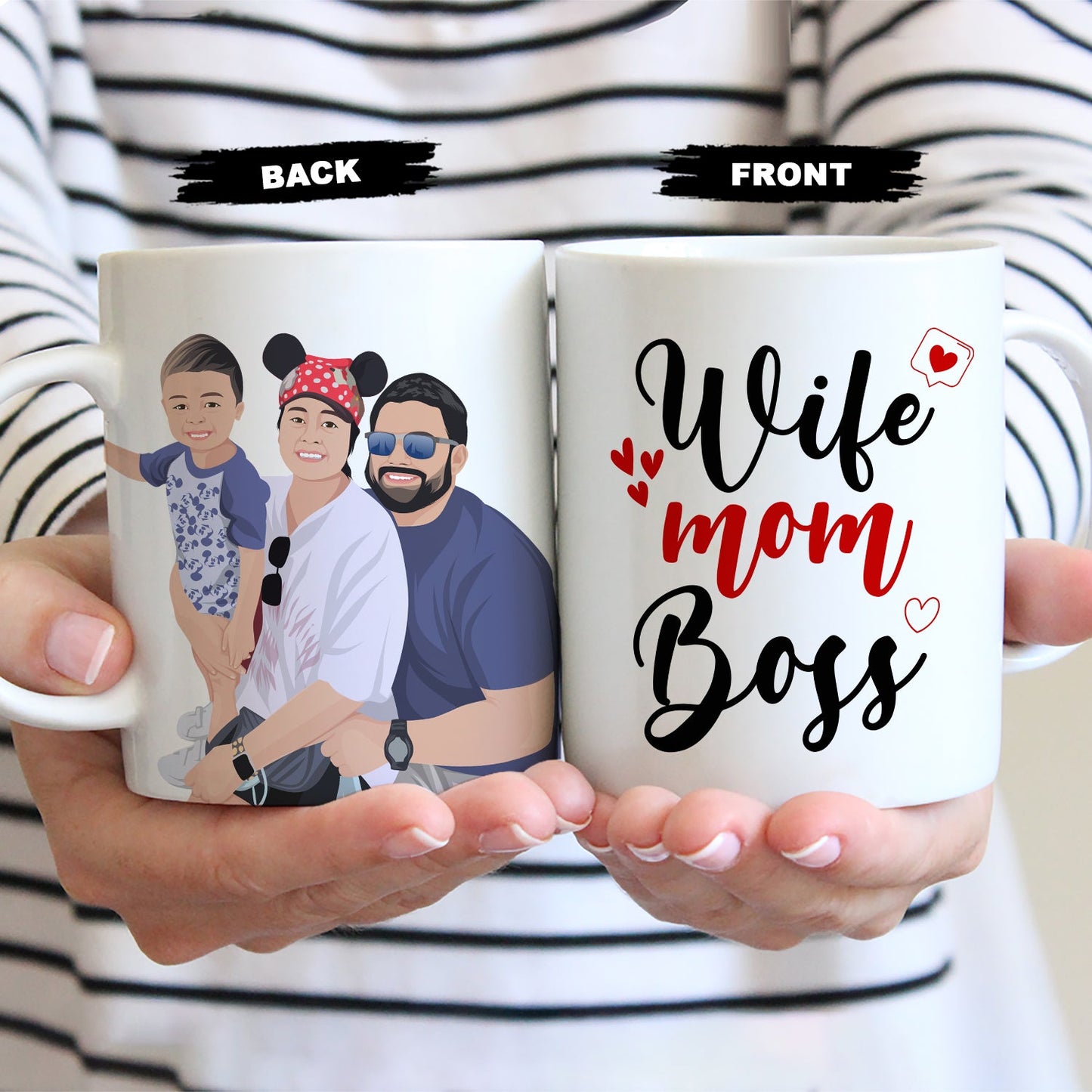 Personalized Wife Mom Boss Coffee Mug
