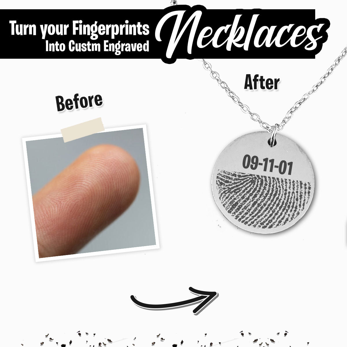 Custom Fingerprint Pendant Necklace